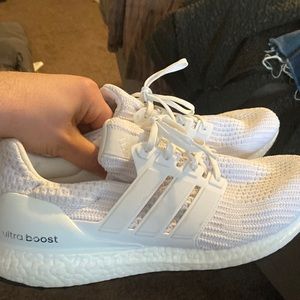 Mens Adidas ultra boost shoes all whites. Size 13